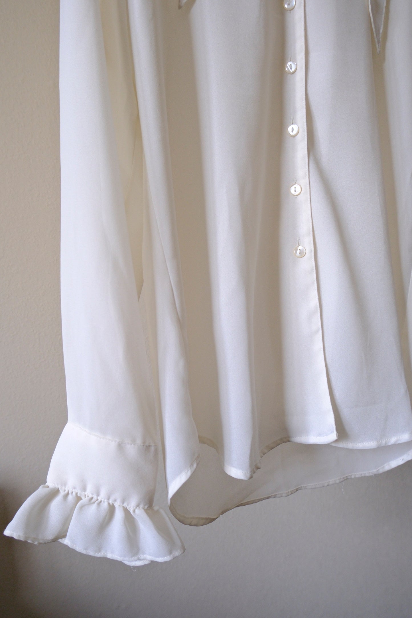 big collar sheer blouse