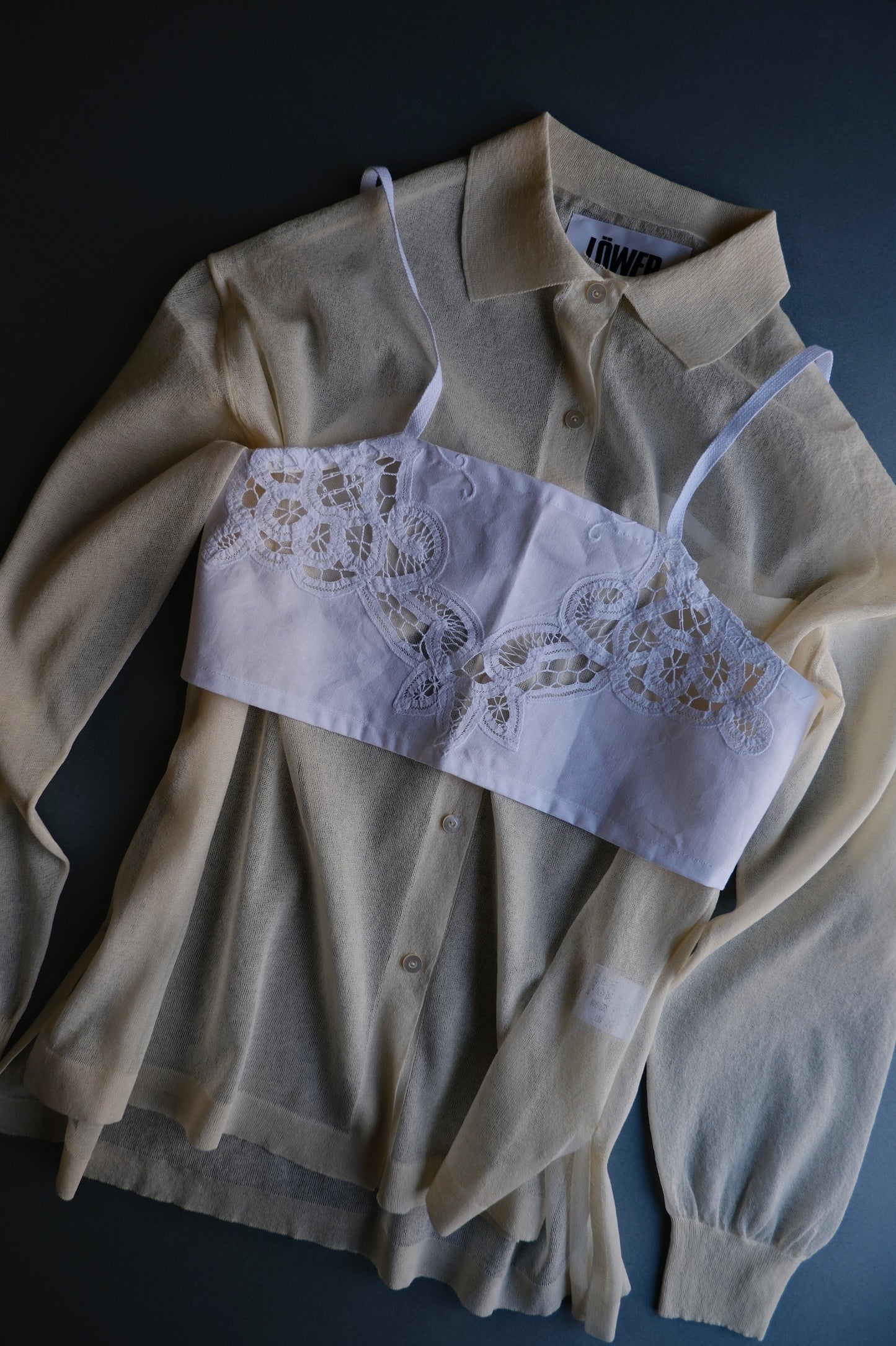 LÖWER 26ss/ 18G Sheer Button SHIRTS