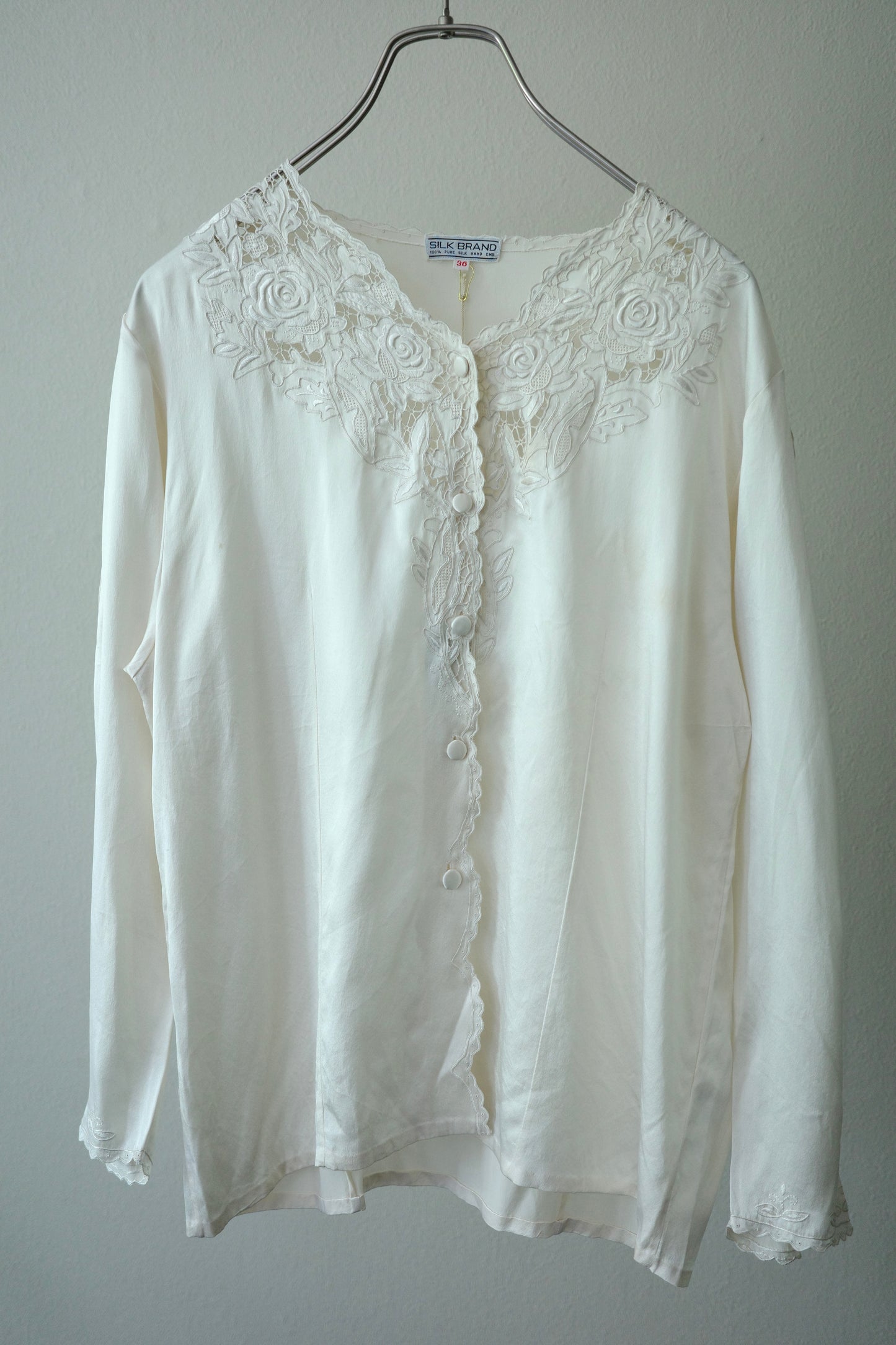 vintage silk embroidery blouse