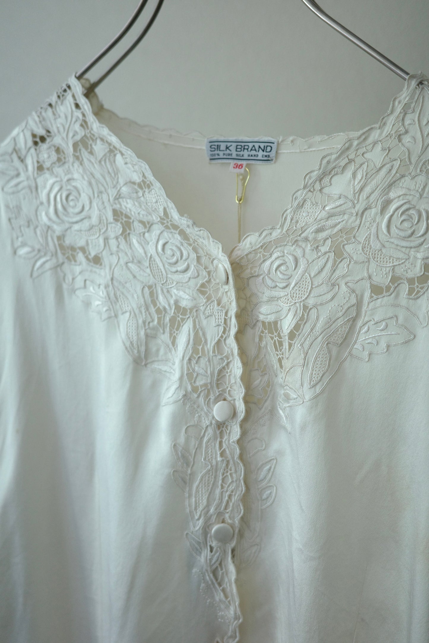 vintage silk embroidery blouse