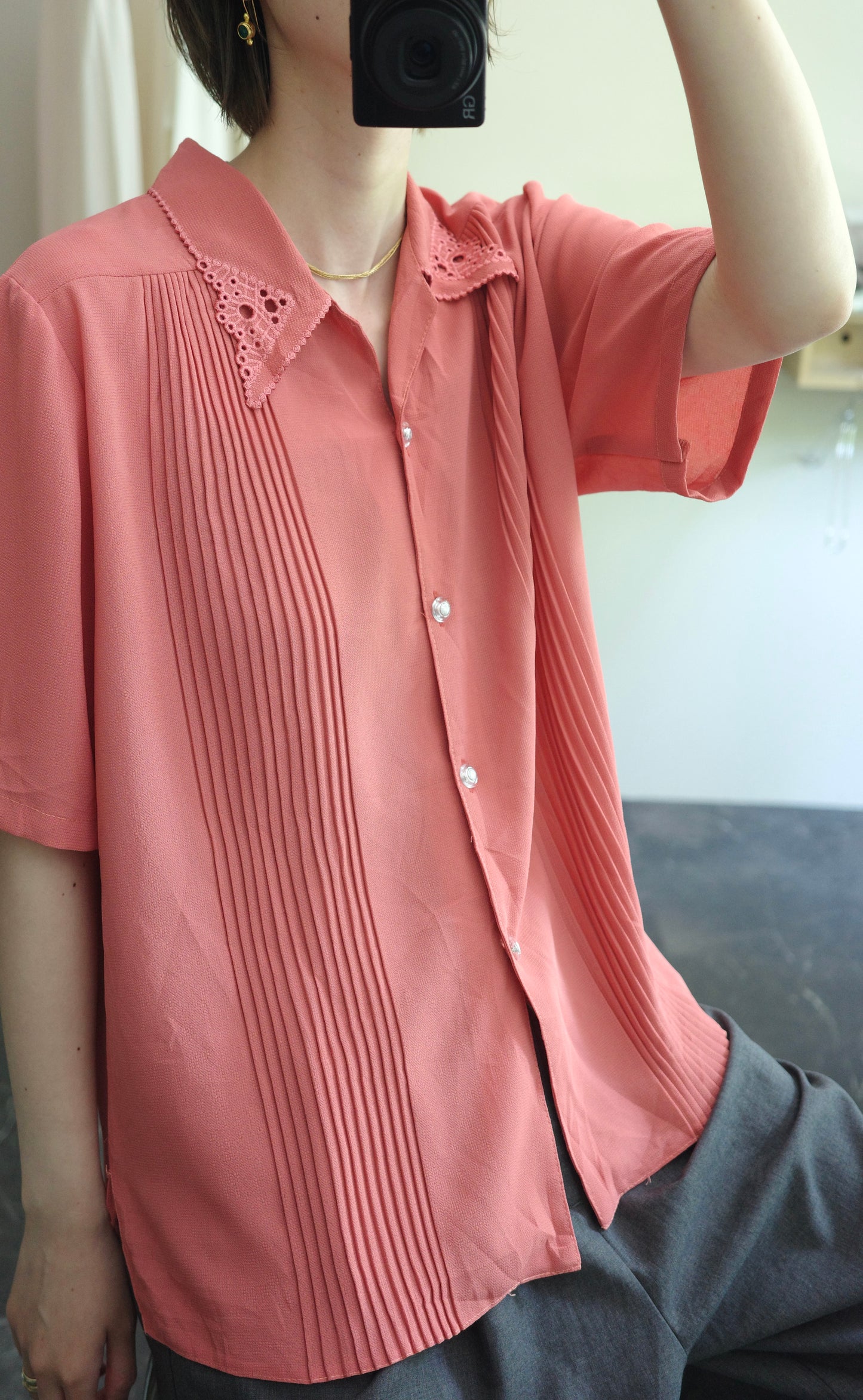 pink half sleeve shirt