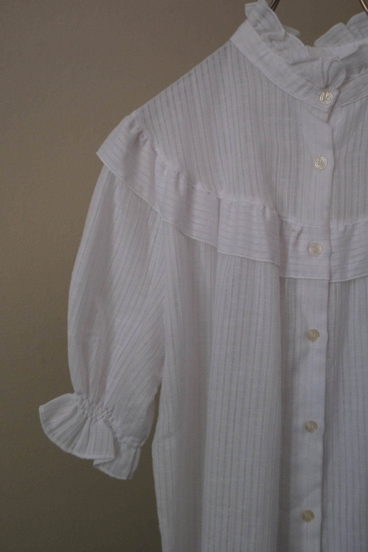 White Frill Collar Blouse