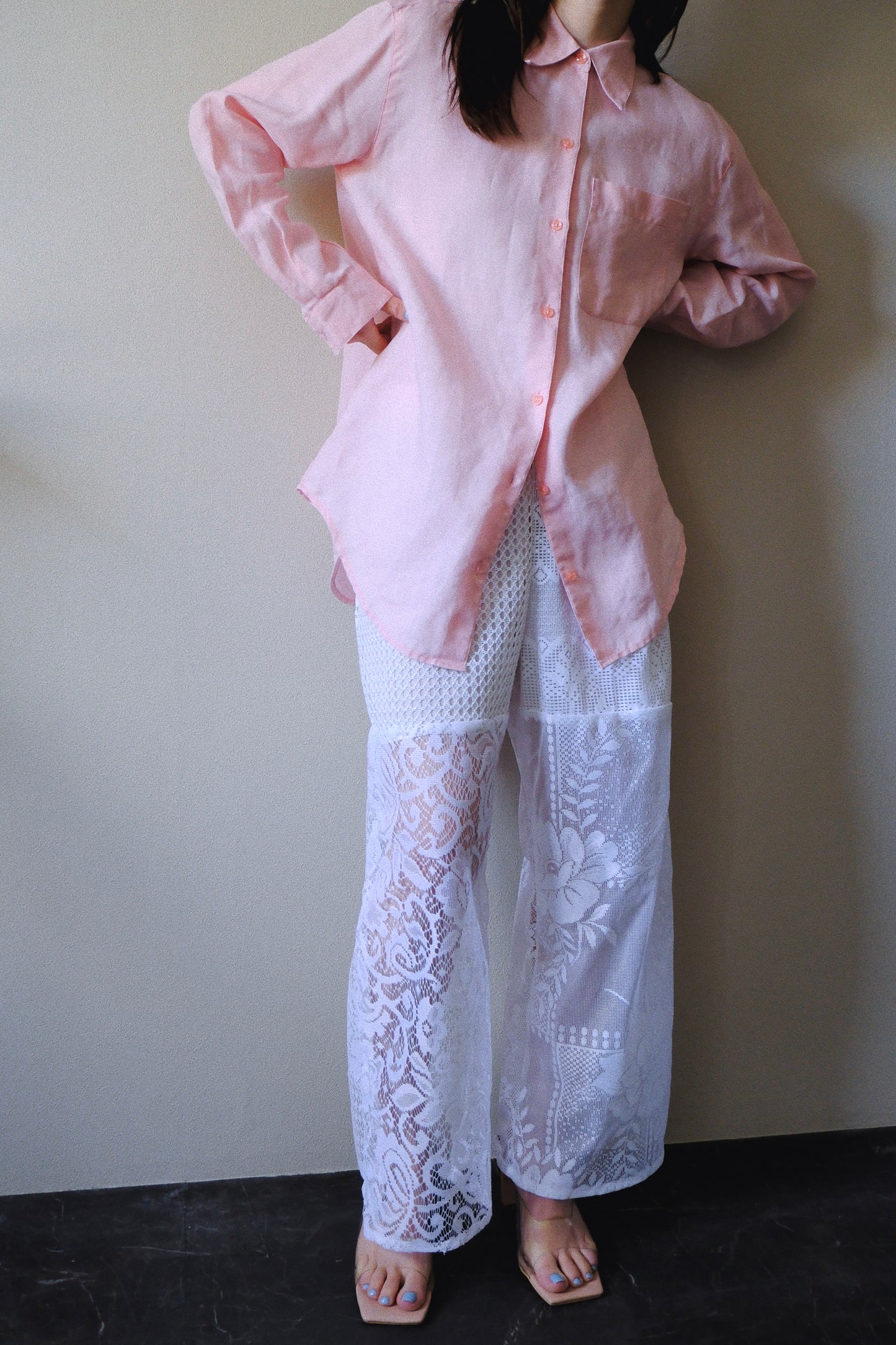 linen sweet pink shirt