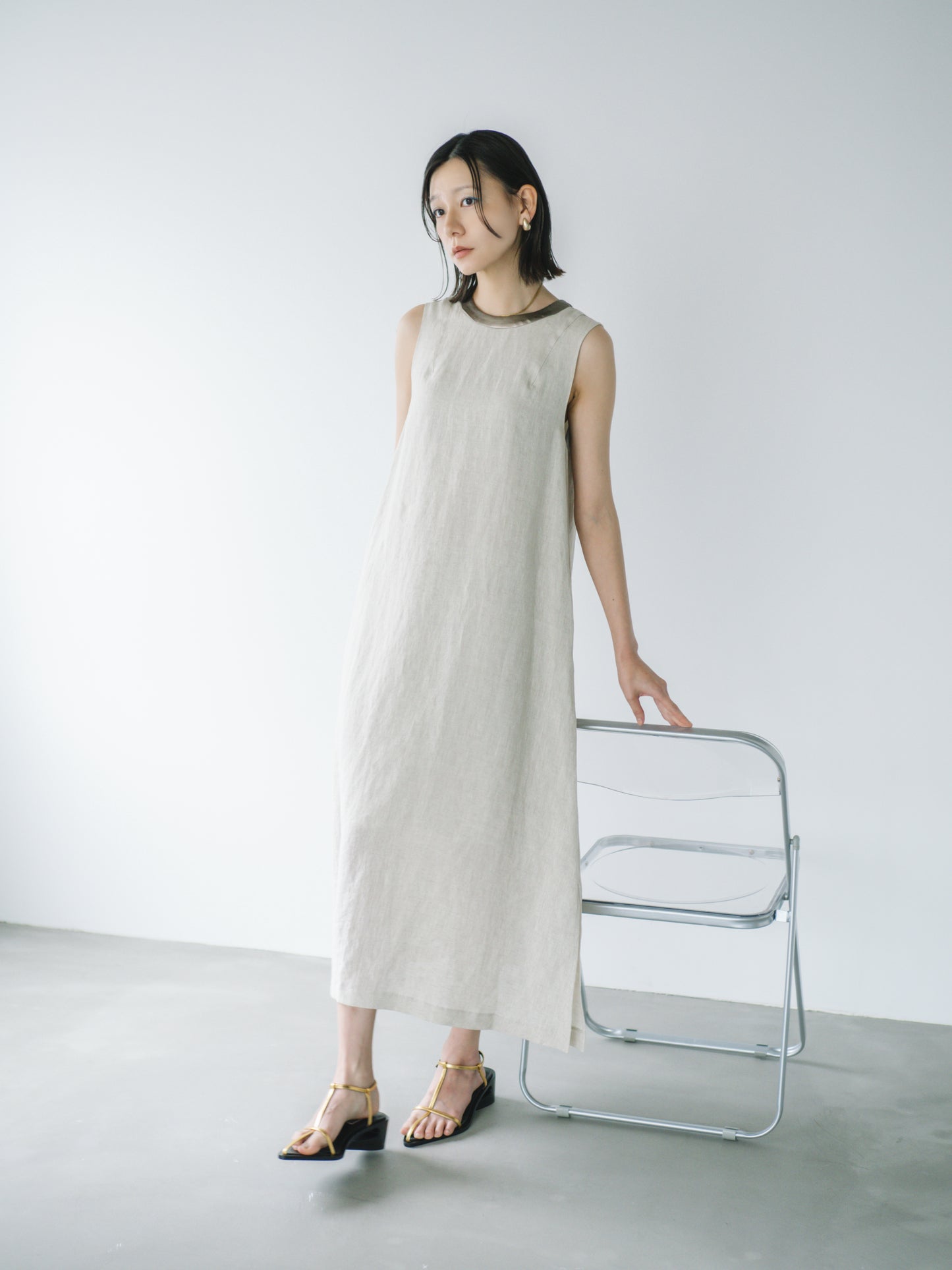 【 A PUPIL 】25SS linen sleeveless dress