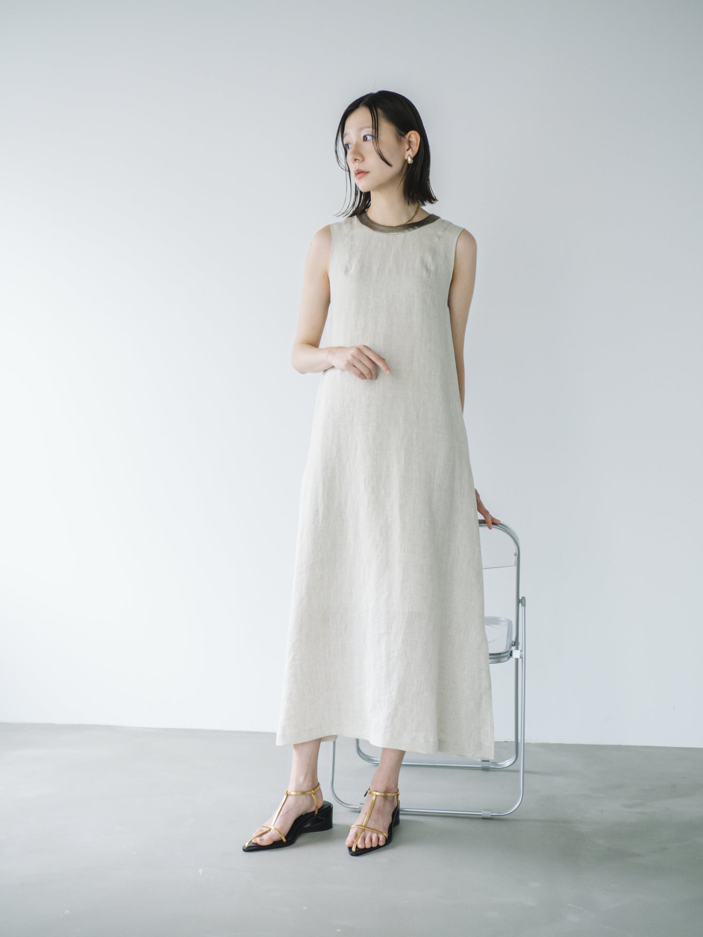 【 A PUPIL 】25SS linen sleeveless dress