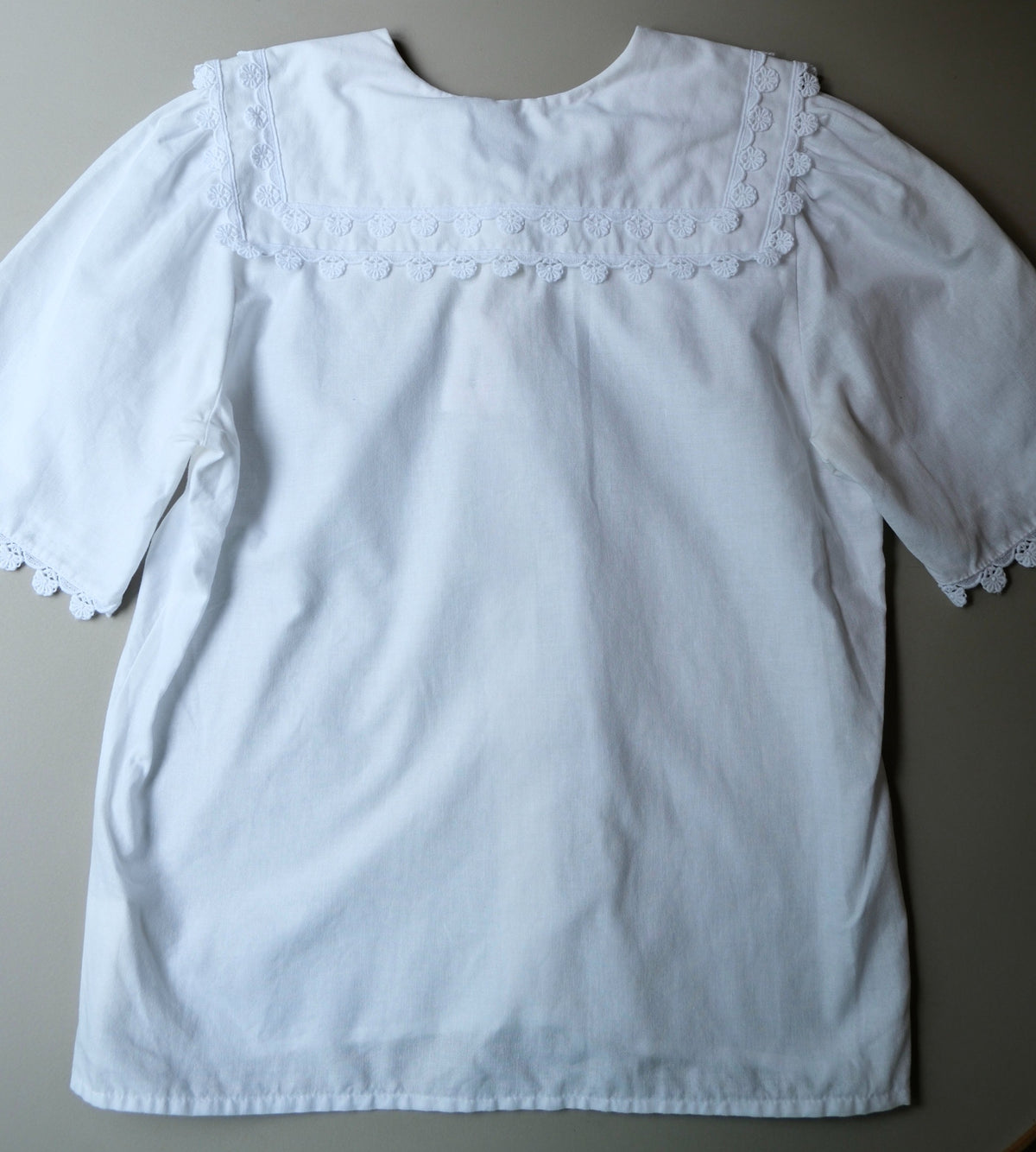 double collar white blouse