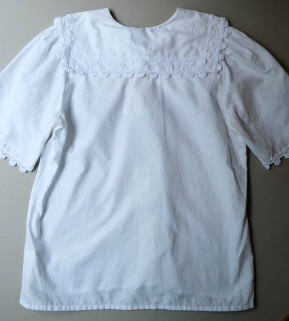 double collar white blouse