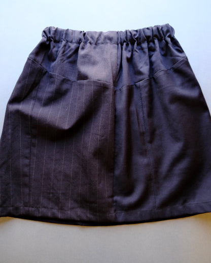 〈remake〉wool patch work mini skirt