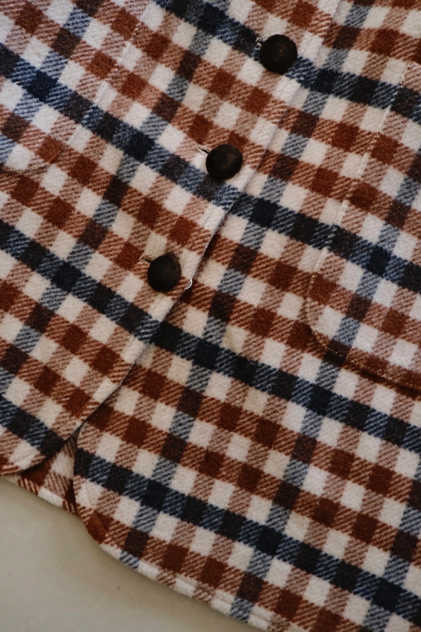brown check mini skirt