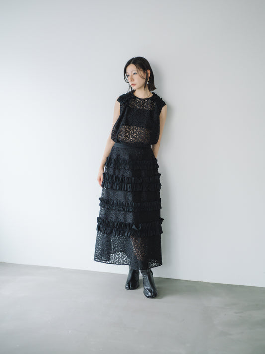 【 A PUPIL 】25SS lace skirt