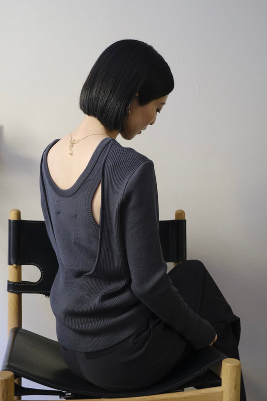 【LöWER】Back Layerd Wool Knit