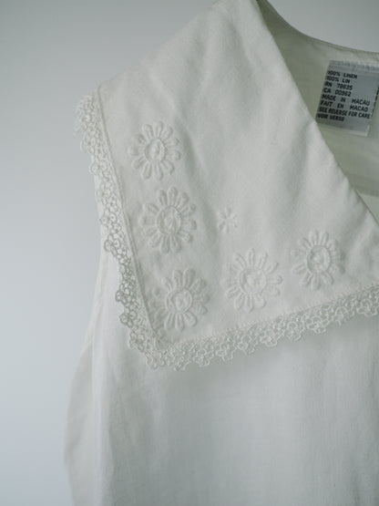 embroidery sailor linen tops