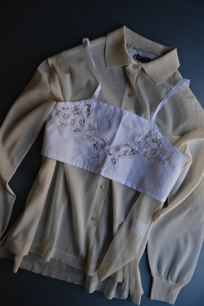 LÖWER 26ss/ 18G Sheer Button SHIRTS