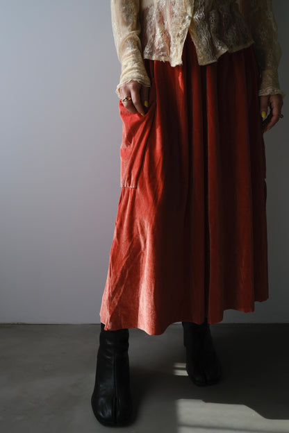 orange velor skirt