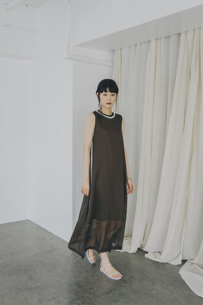 【A PUPIL shimmer別注】sleeveless line op (brown) ※予約商品