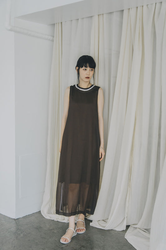 【A PUPIL shimmer別注】sleeveless line op (brown) ※予約商品