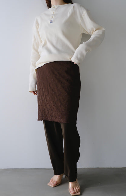 vintage embroidery brown skirt