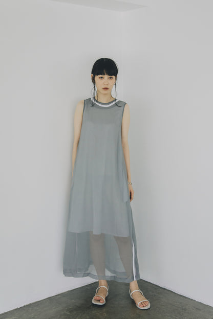 【A PUPIL shimmer別注】sleeveless line op (ice gray)