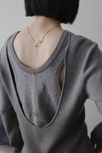 【LöWER】Back Layerd Wool Knit