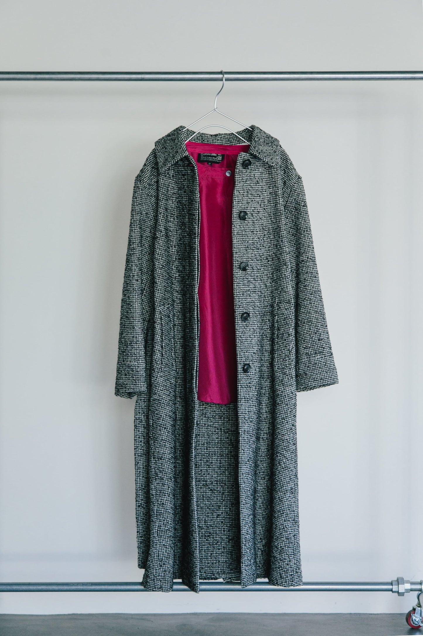 【 a pupil 】ribbon belted tweed coat