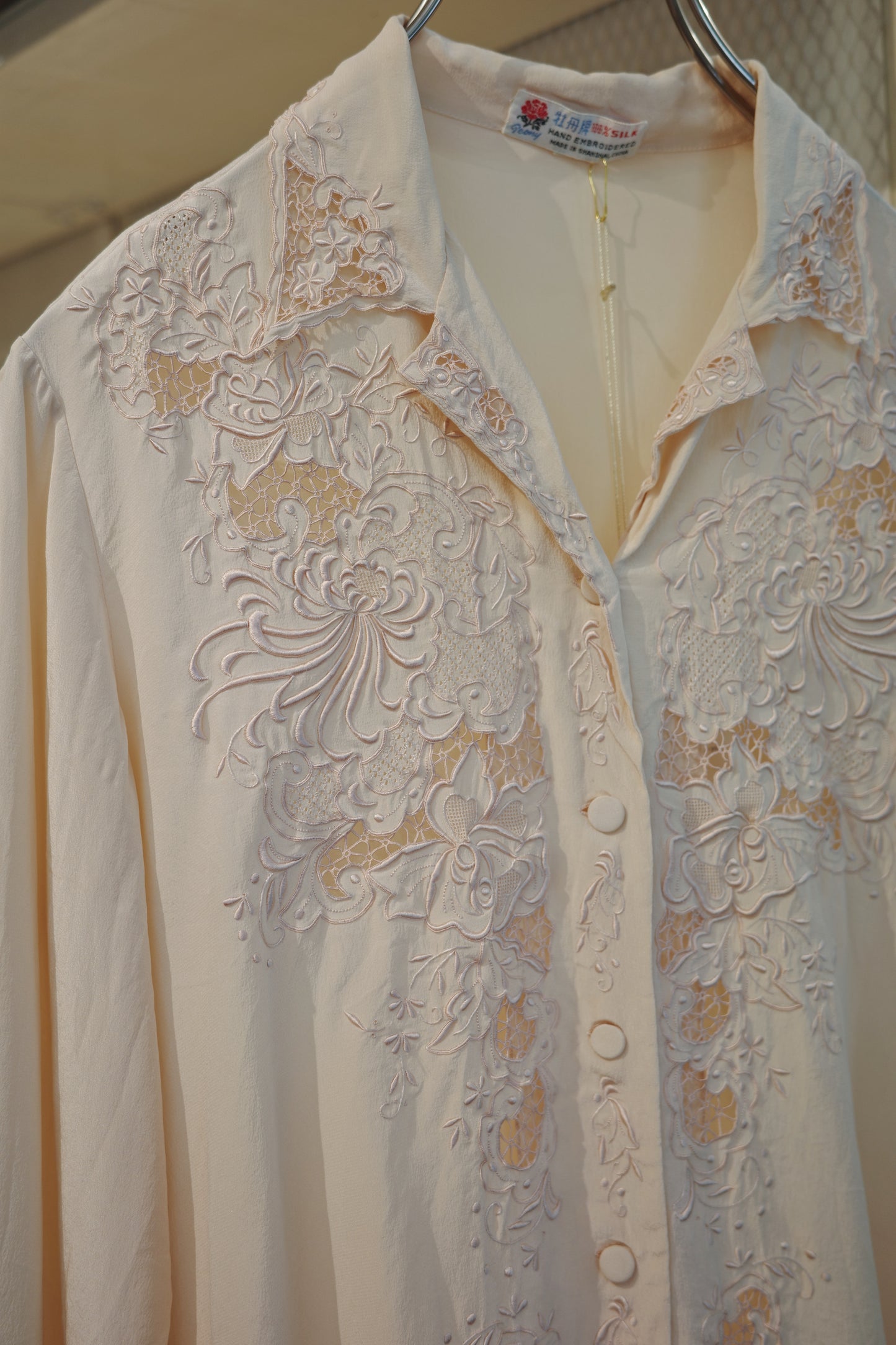 vintage silk embroidery shirt