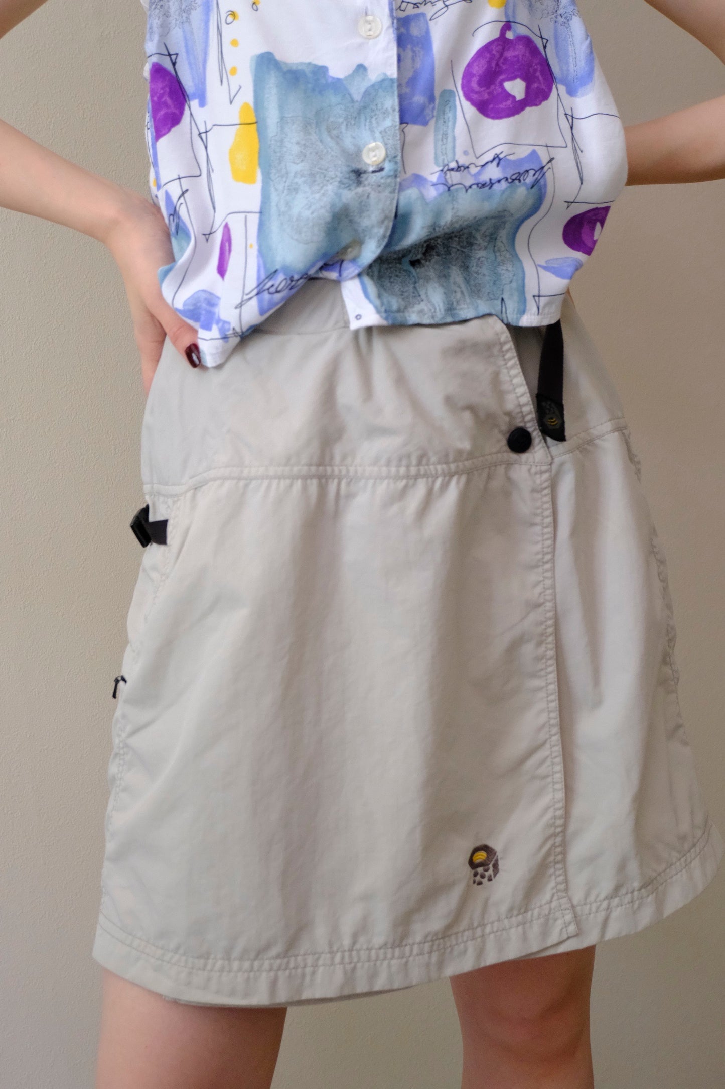 Vintage Off-White Utility Mini Skirt