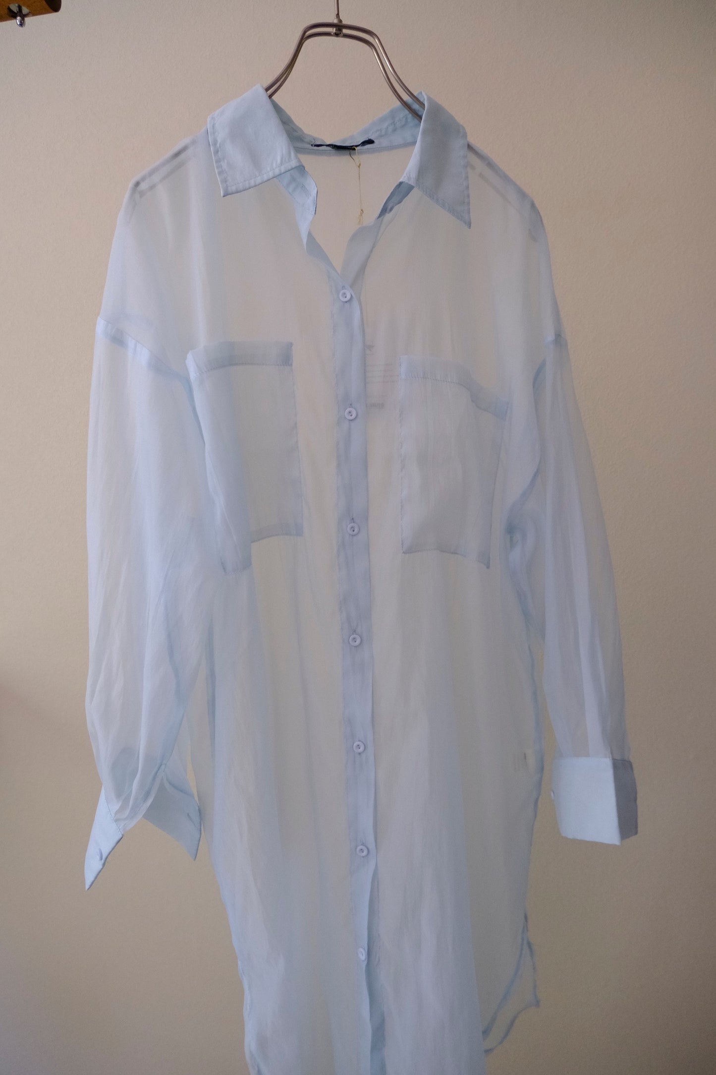 Vintage White Sheer Contrast Shirt