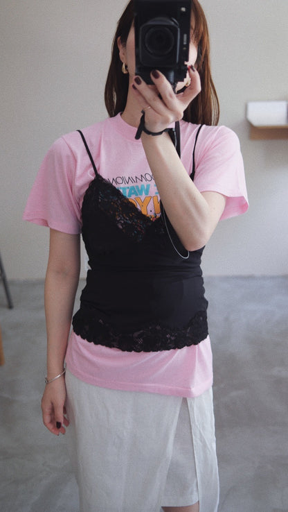 Vintage Black Lace Trim Camisole