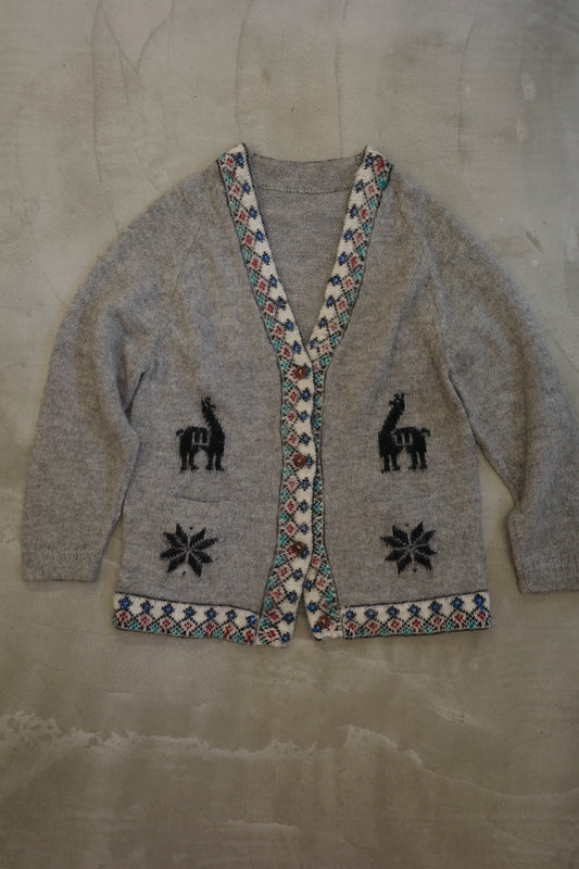 Camel Pattern Knit Cardigan