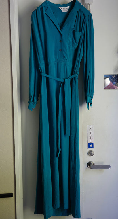Turquoise Silk Dress