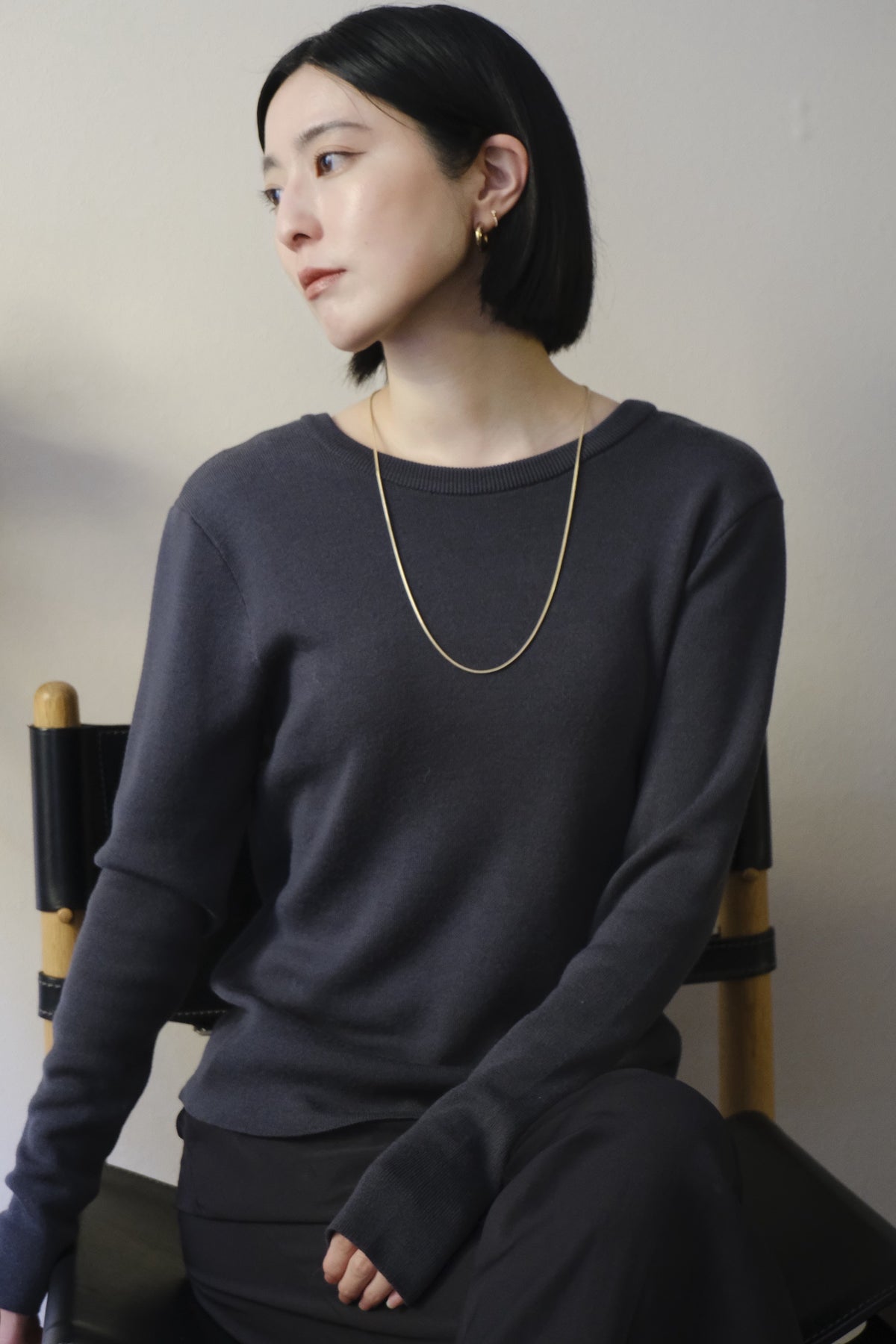 【LöWER】Back Layerd Wool Knit