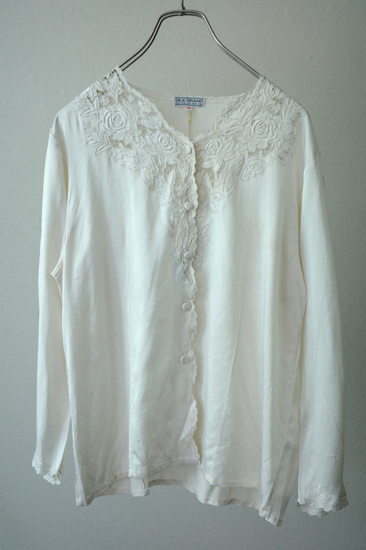 vintage silk embroidery blouse
