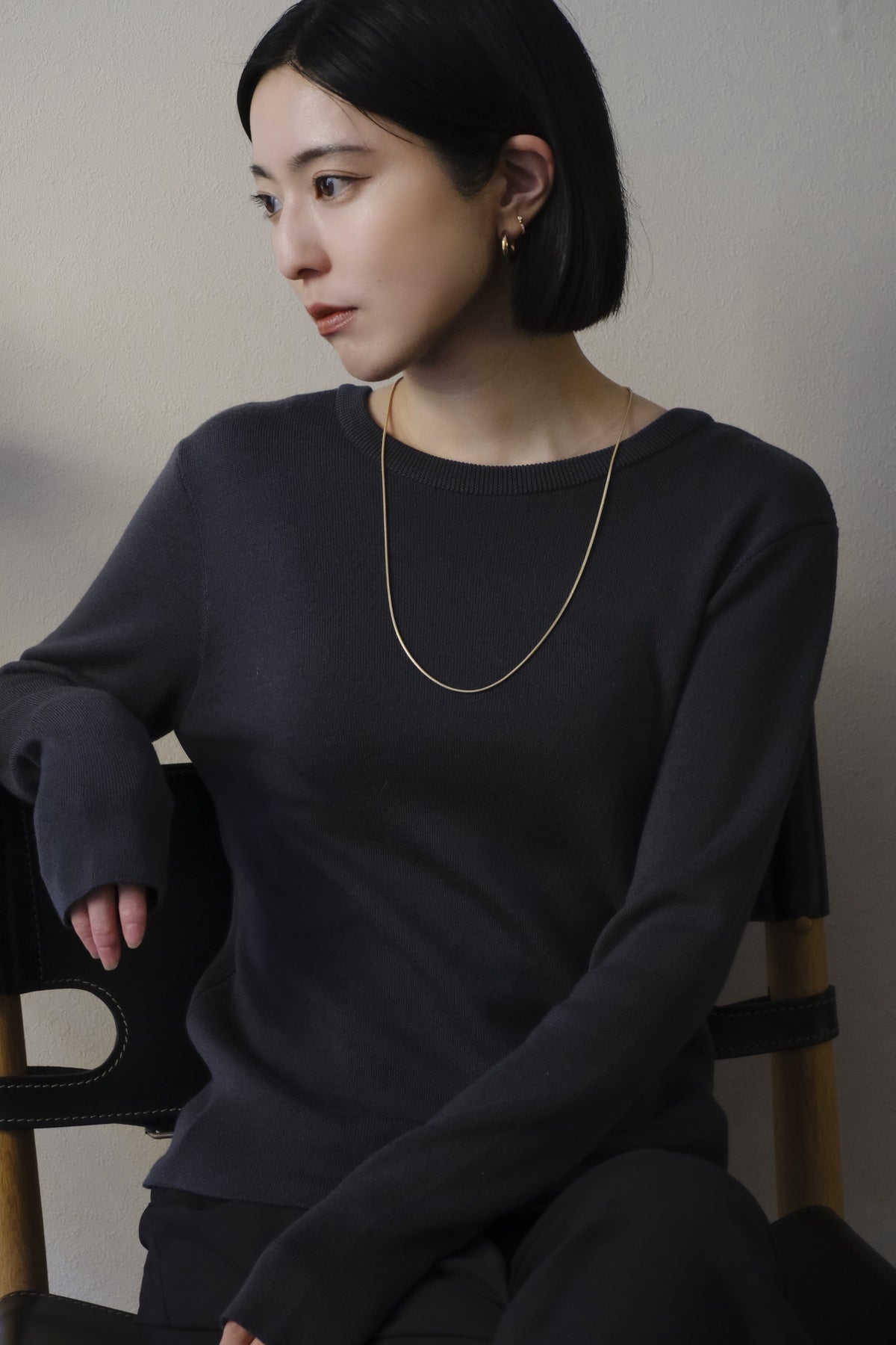 【LöWER】Back Layerd Wool Knit