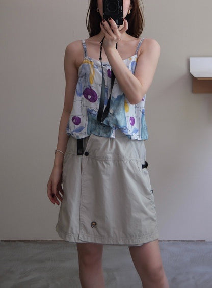Vintage Off-White Utility Mini Skirt