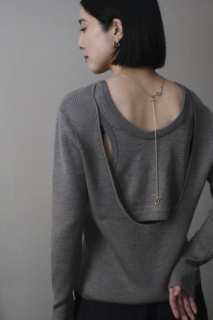 【LöWER】Back Layerd Wool Knit