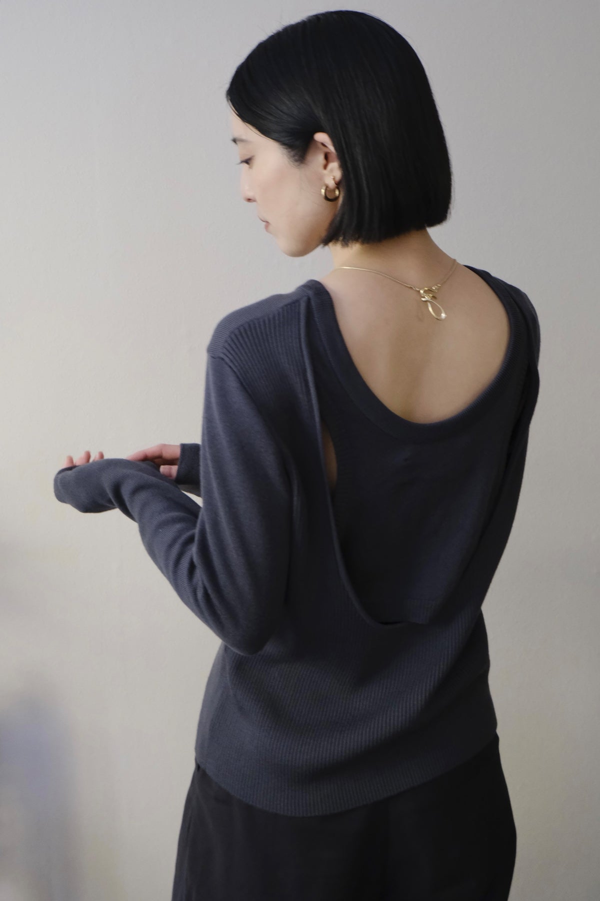 【LöWER】Back Layerd Wool Knit