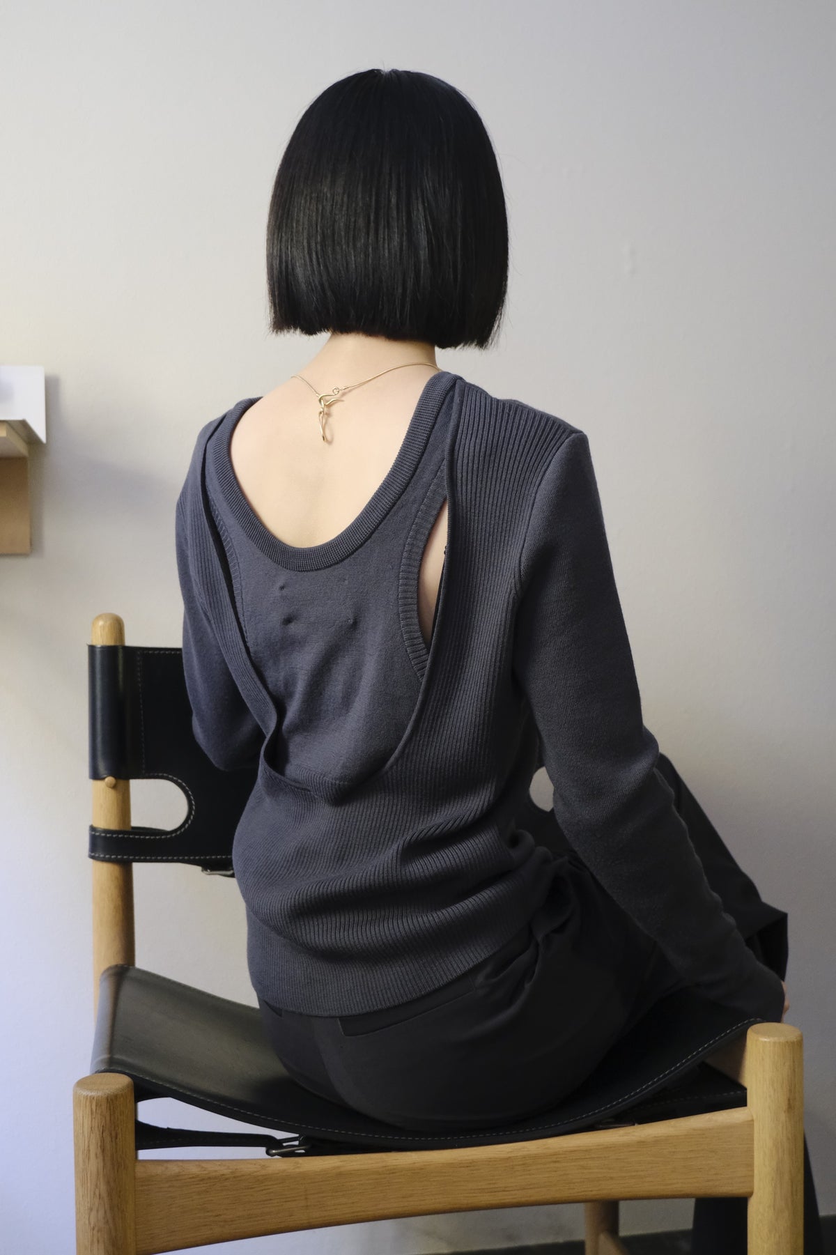 【LöWER】Back Layerd Wool Knit