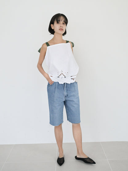 'Re•lace' green ribbon tops