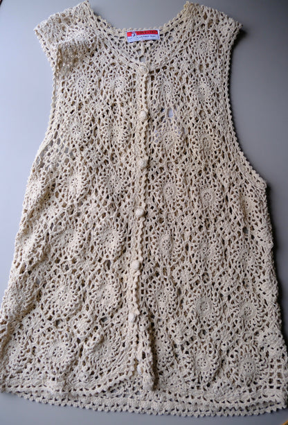 crochet long vest