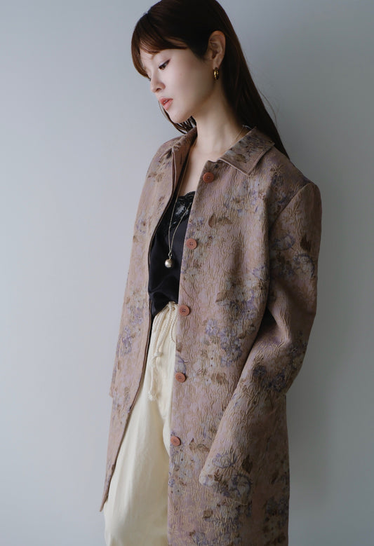 embossed embroidery spring coat