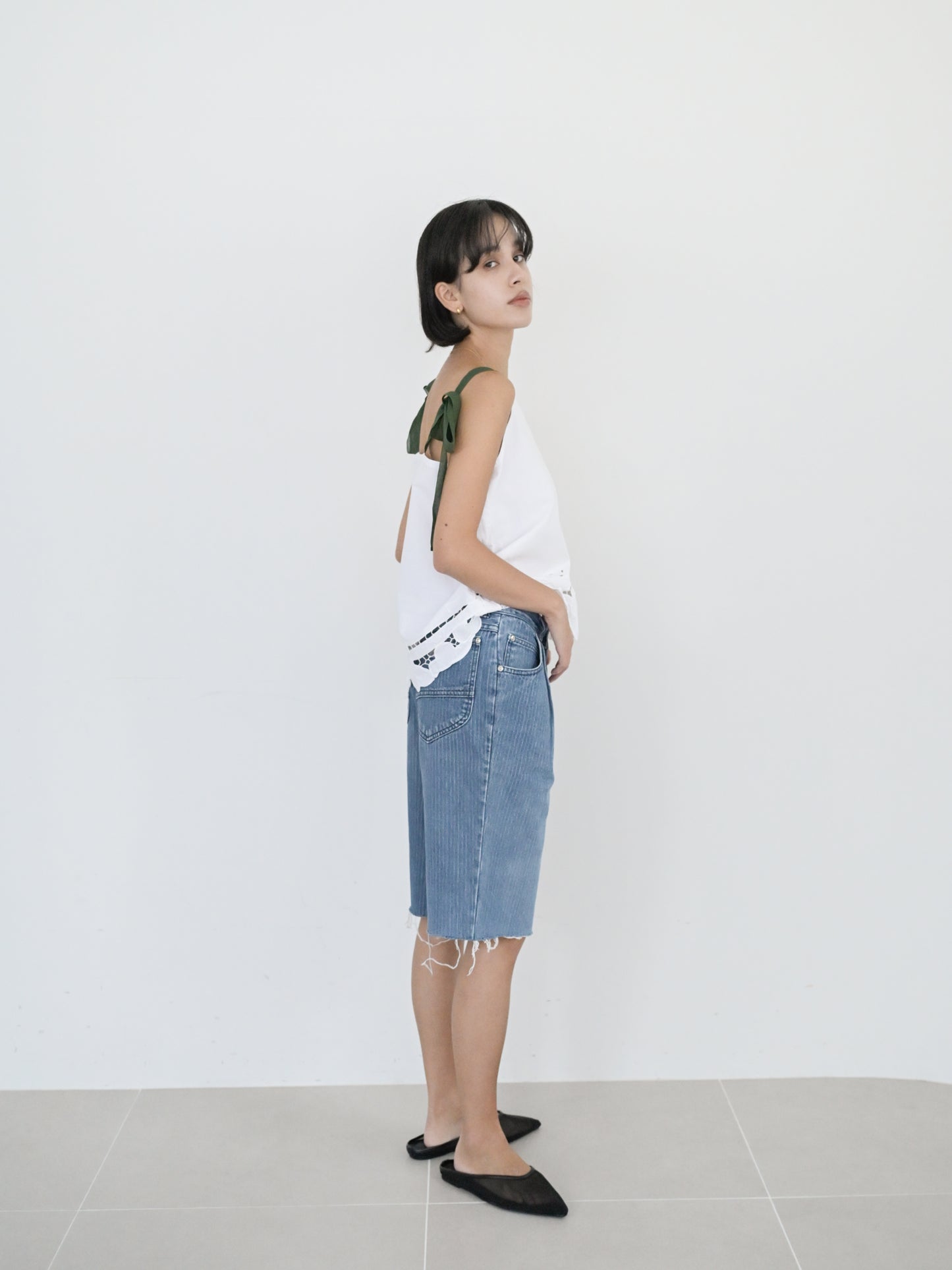 'Re•lace' green ribbon tops