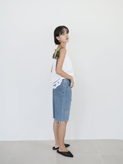 'Re•lace' green ribbon tops