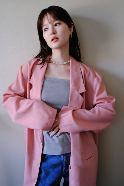 sakura pink linen jacket