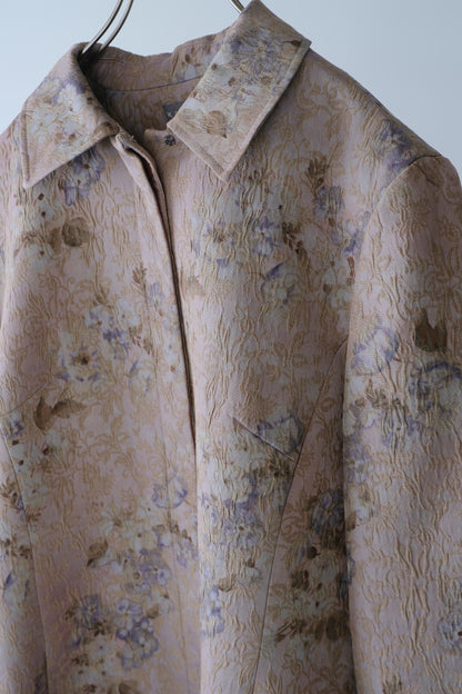 embossed embroidery spring coat