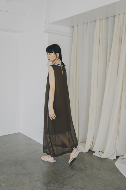 【A PUPIL shimmer別注】sleeveless line op (brown) ※予約商品