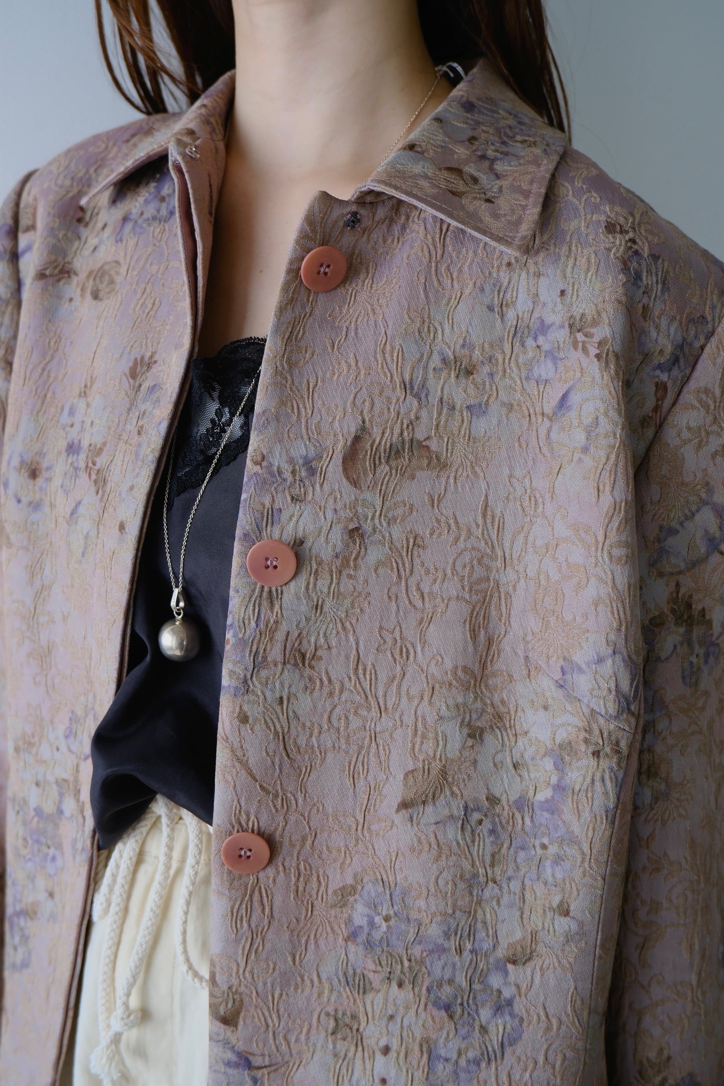 embossed embroidery spring coat