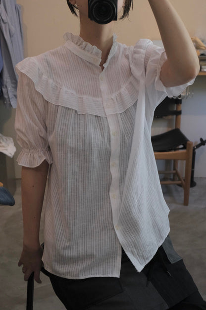 White Frill Collar Blouse