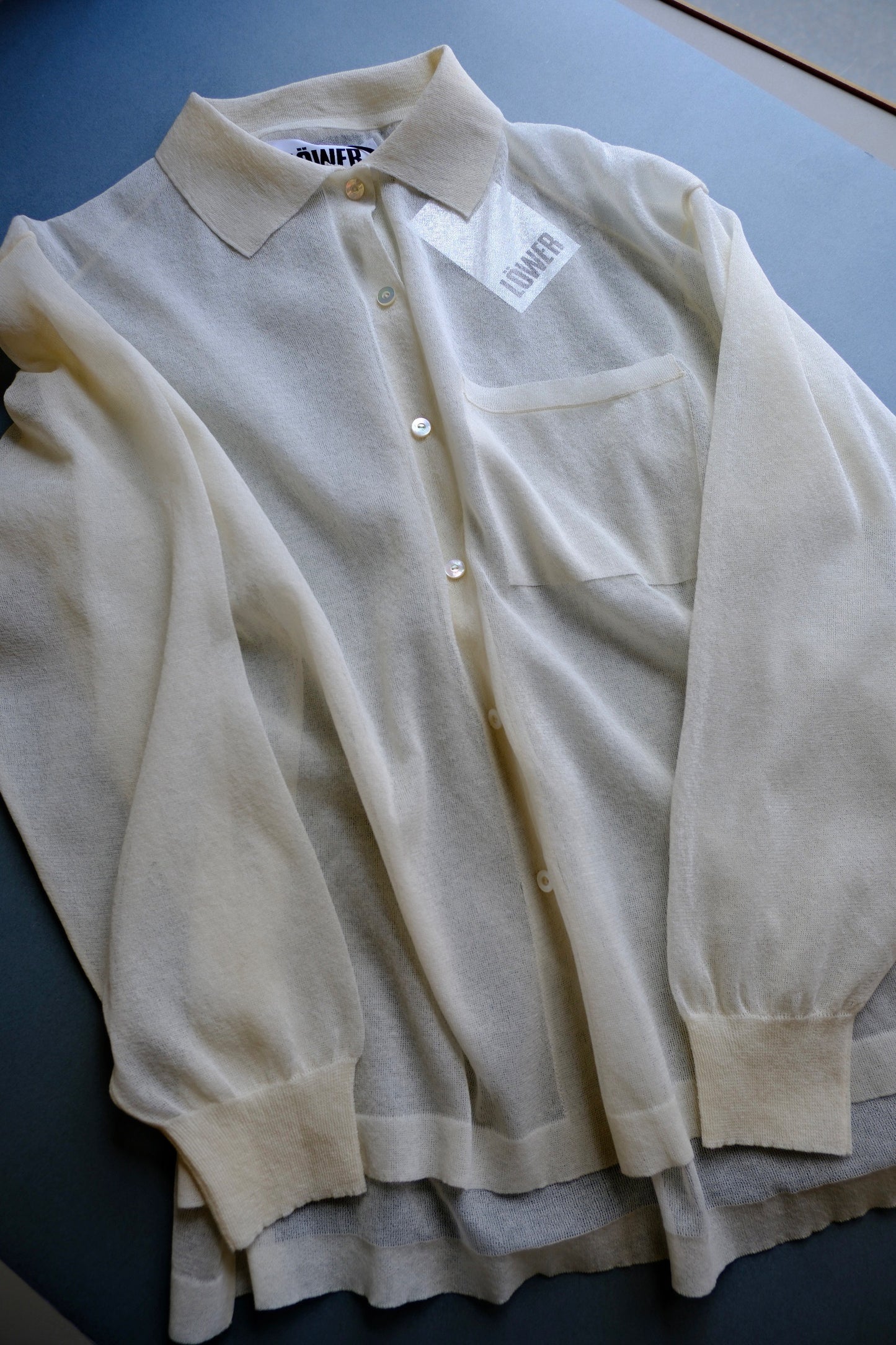 LÖWER 26ss/ 18G Sheer Button SHIRTS