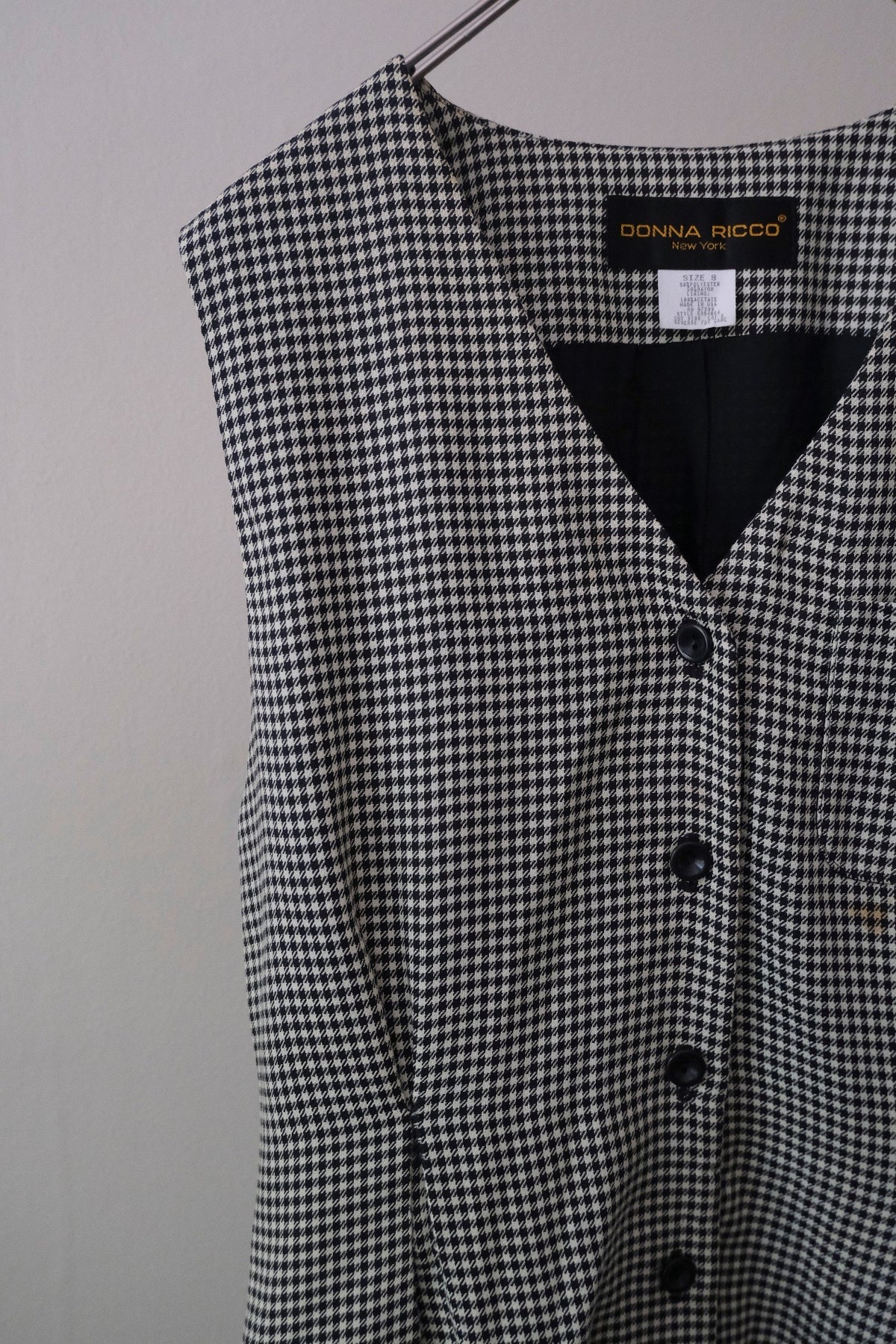 Houndstooth Check Sleeveless Dress