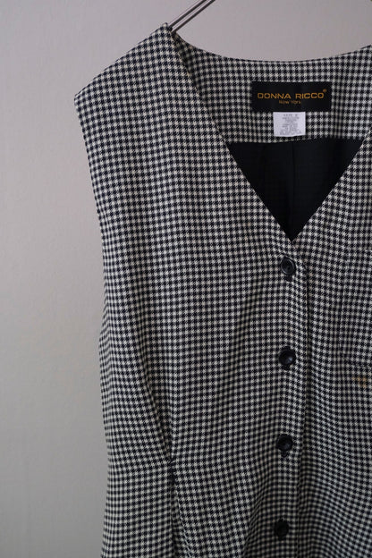 Houndstooth Check Sleeveless Dress